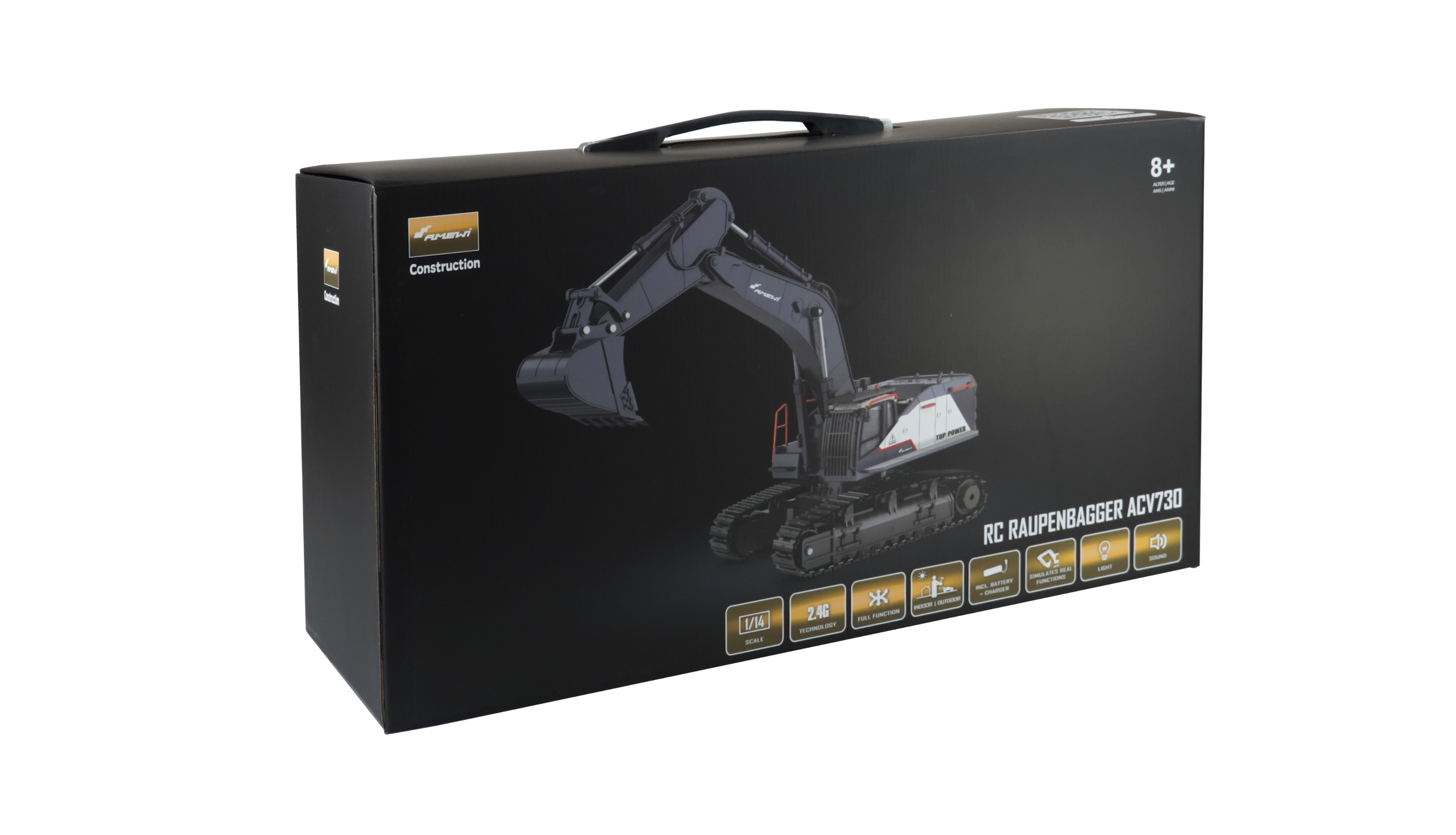 Amewi Crawler Excavator ACV730 V3 1:14 RTR Grey/Green Amewi Crawler Excavator ACV730 V3 1:14 RTR Grey/Green