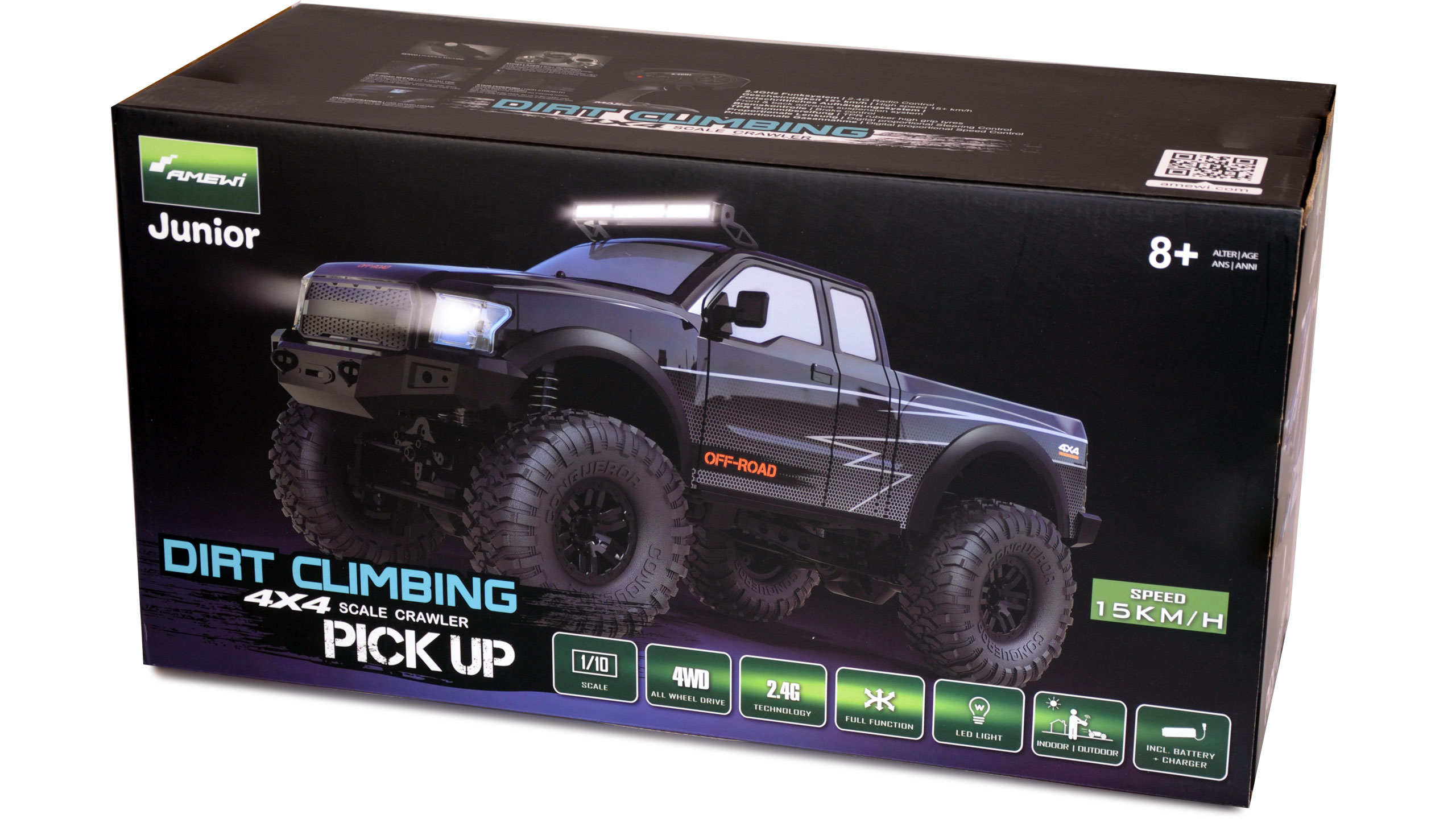 Amewi Dirt Climbing SUV Race 1:10 Brushed RC Auto Elektro Crawler 4WD Rtr 2 4 Ghz Incl Accu En Lader Met Lichteffect 2852505