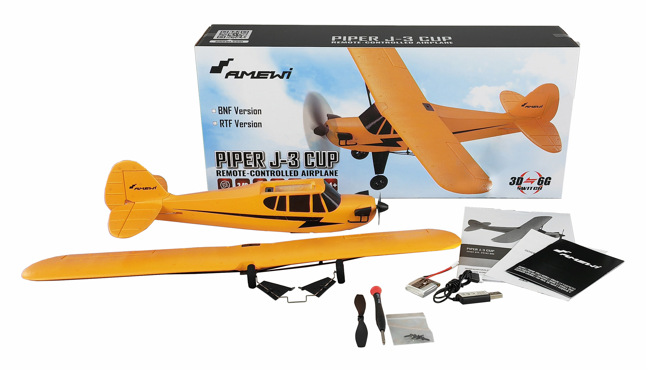 Amewi Piper J-3 CUP Ferngesteuerte RC Modell Flugze Produktbild-Vorschau 11