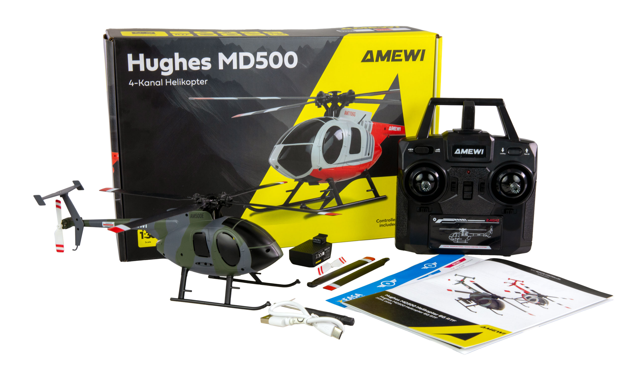 Amewi 4-kanaals helikopter 6G, RTF 2,4 GHz, grijs